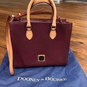 Dooney & Bourke Pebble Grain Janine Burgundy Satchel